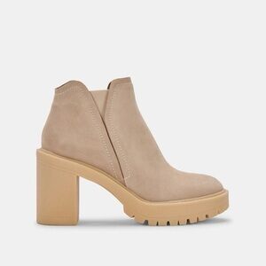 Dolce Vita Tan Block Heel Ankle Boots Womens Size 7 Chunky Heal Bootie